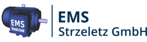 Logo der Firma EMS Strzeletz GmbH blau weiß
