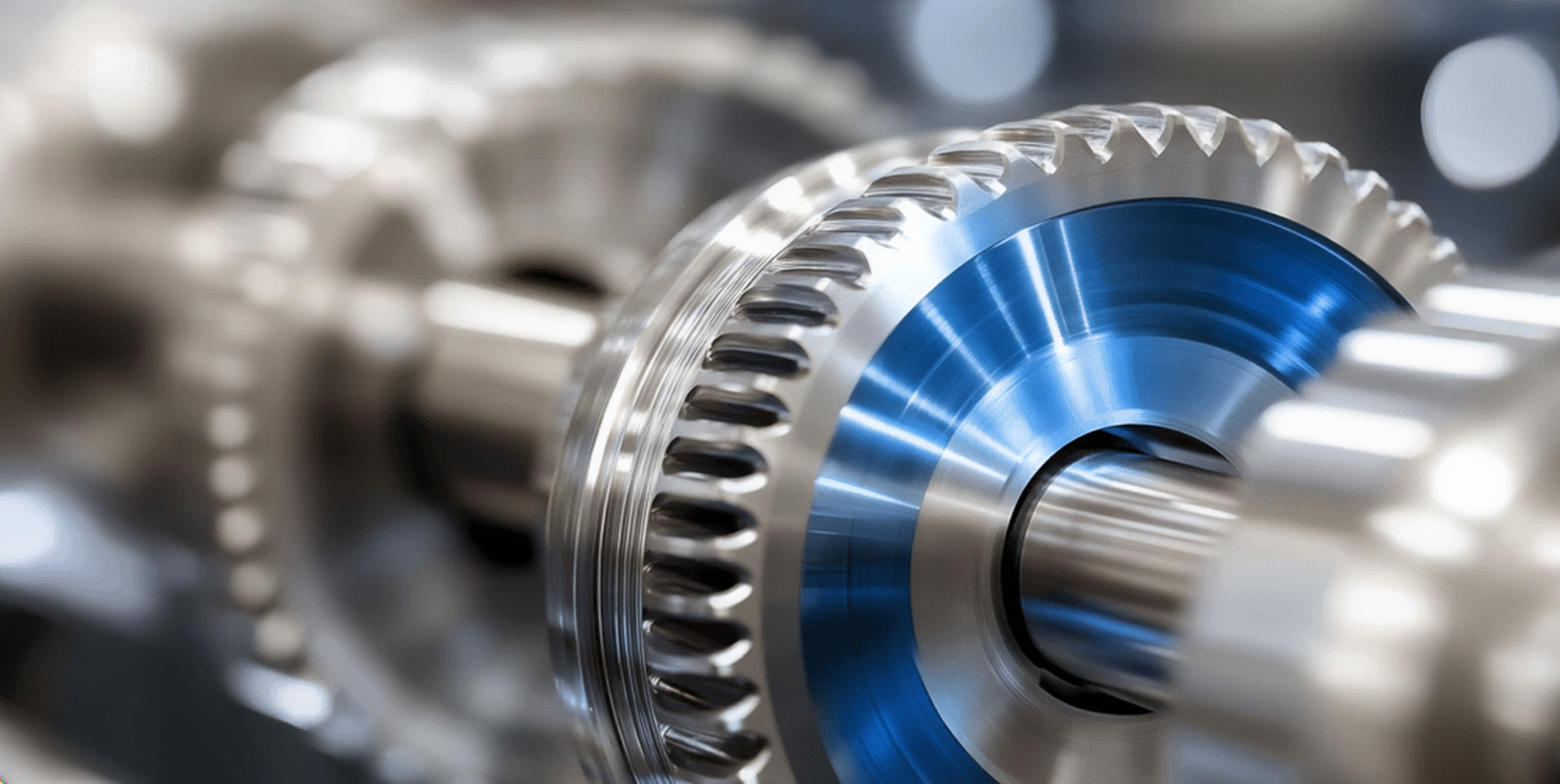 Metallisches Zahnrad auf einer Präzisionswelle für den Maschinenbau